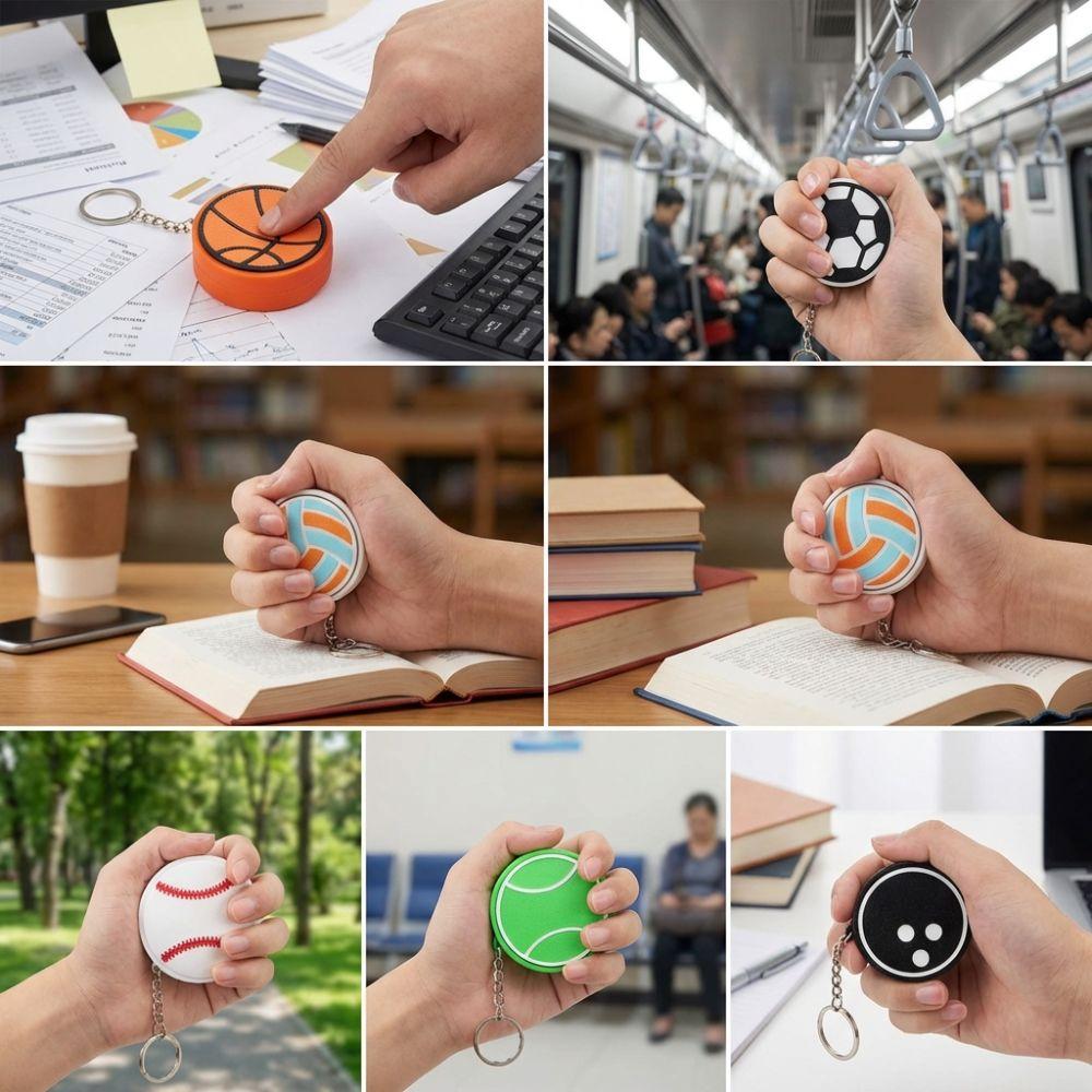 Cartoon Button Balls Key Chain 3D Printed Sensory Clicker Toys Wedding Gift