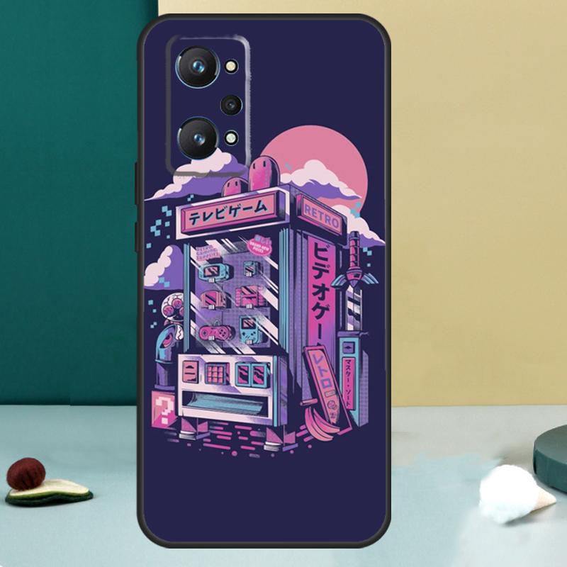 Retro Aesthetic Japanese Game Over For Realme 14 13 Pro Plus 10 11 12 GT 5 6 6T GT7 Pro C61 C55 C53 C51 C21Y C25S C75 C67 Case
