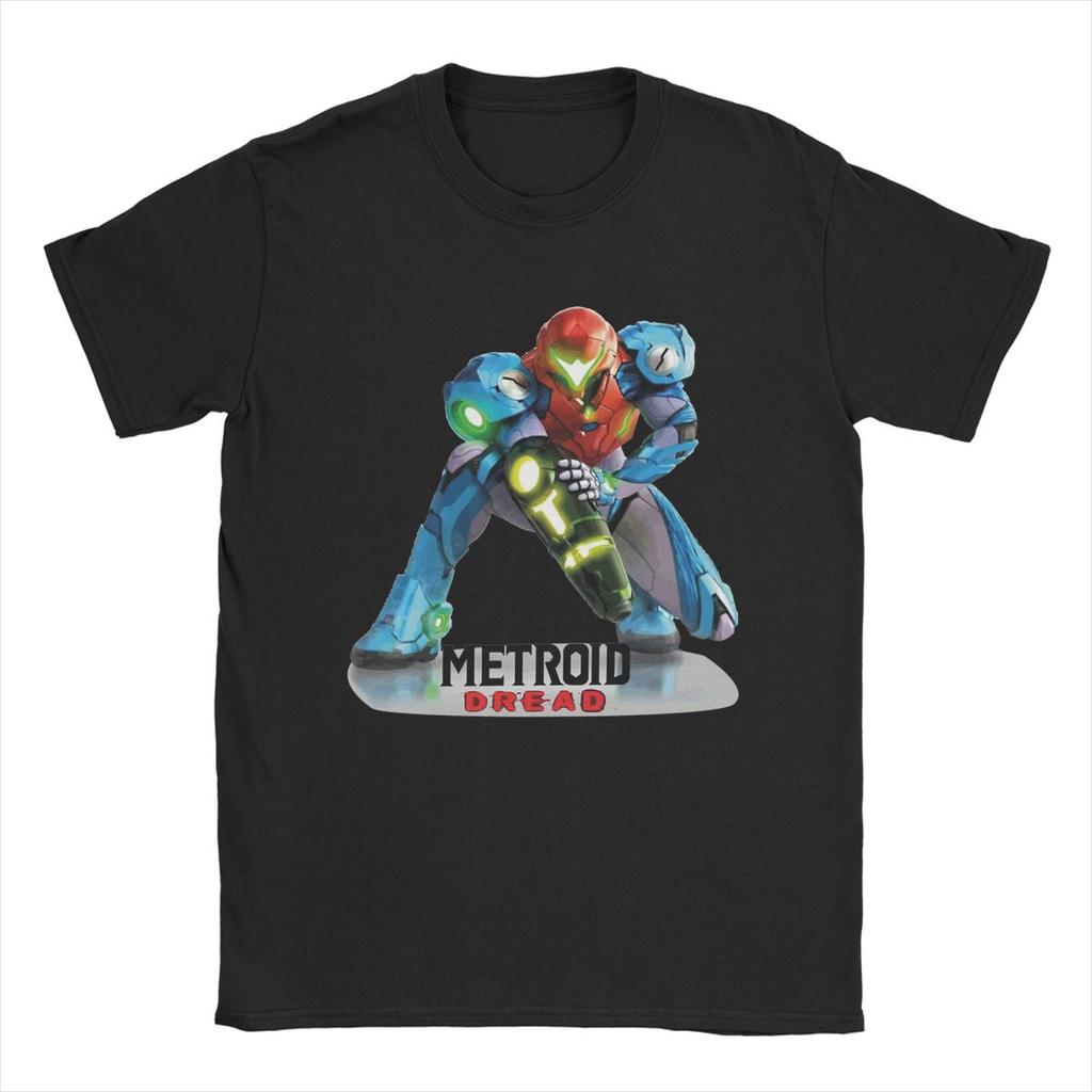 Camiseta Merch de Juego de Dibujos Animados Retro Vintage Metroid Dread para Hombre Mujer Ropa Cool de Algodón con Estampado Gráfico