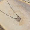 Sweet wind strawberry powder crystal butterfly necklace girl high sense niche versatile collarbone chain with jewelry