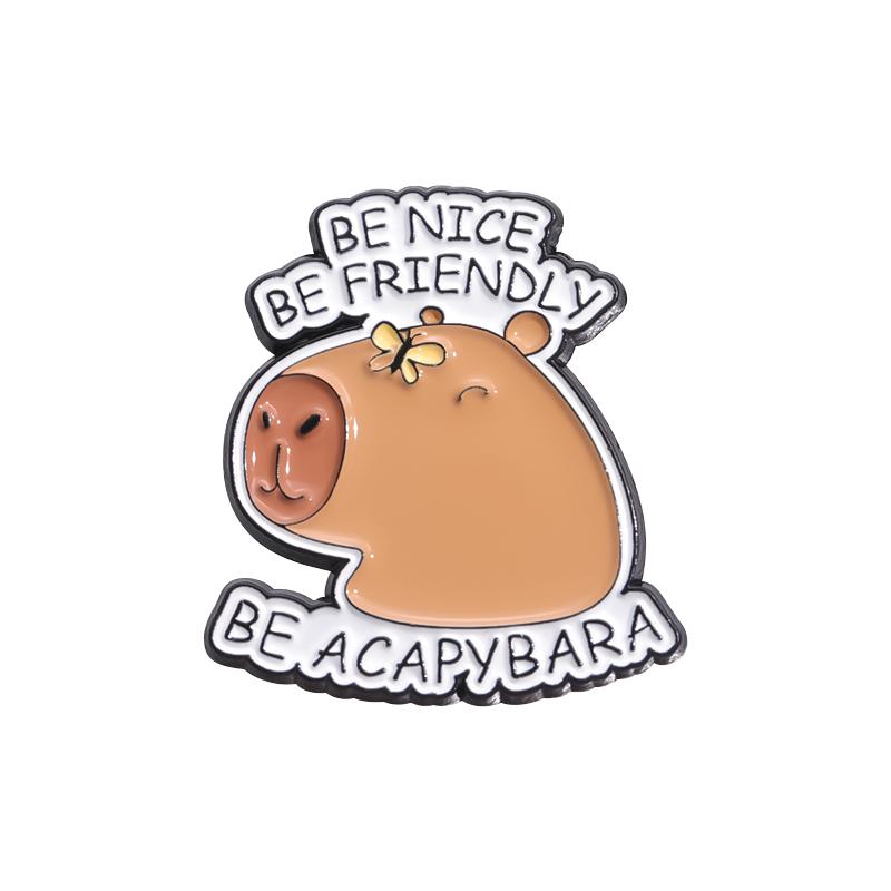 Capybara Nilpferd Emaille Anstecknadeln Individuell Niedlich Lustig Nilpferd Broschen Anstecknadeln Cartoon Tier Schmuck Geschenk für Kinder Freunde