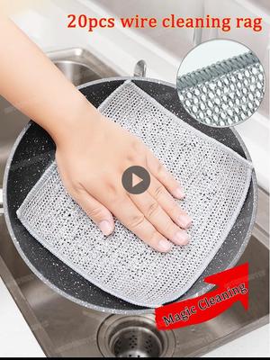 Magic Cleaning Cloth Kitchen Dishwashing Towel Metal Steel Wire Cleaning Rag for Dish Pot Cleaning Tools