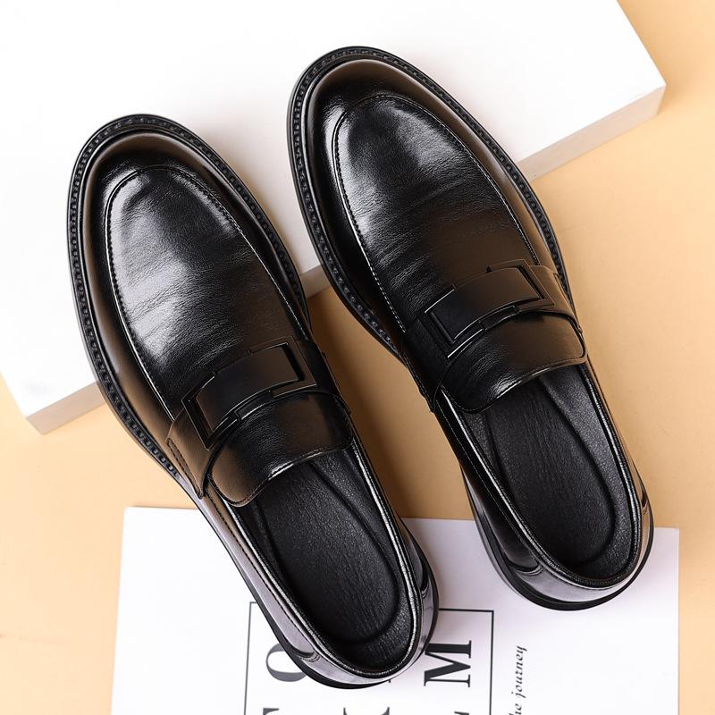 Fashion British Style Fashion Loafers for Men Spring Autumn New Designer Black Dress Shoes Man 2025 Leather Casual Shoes Male