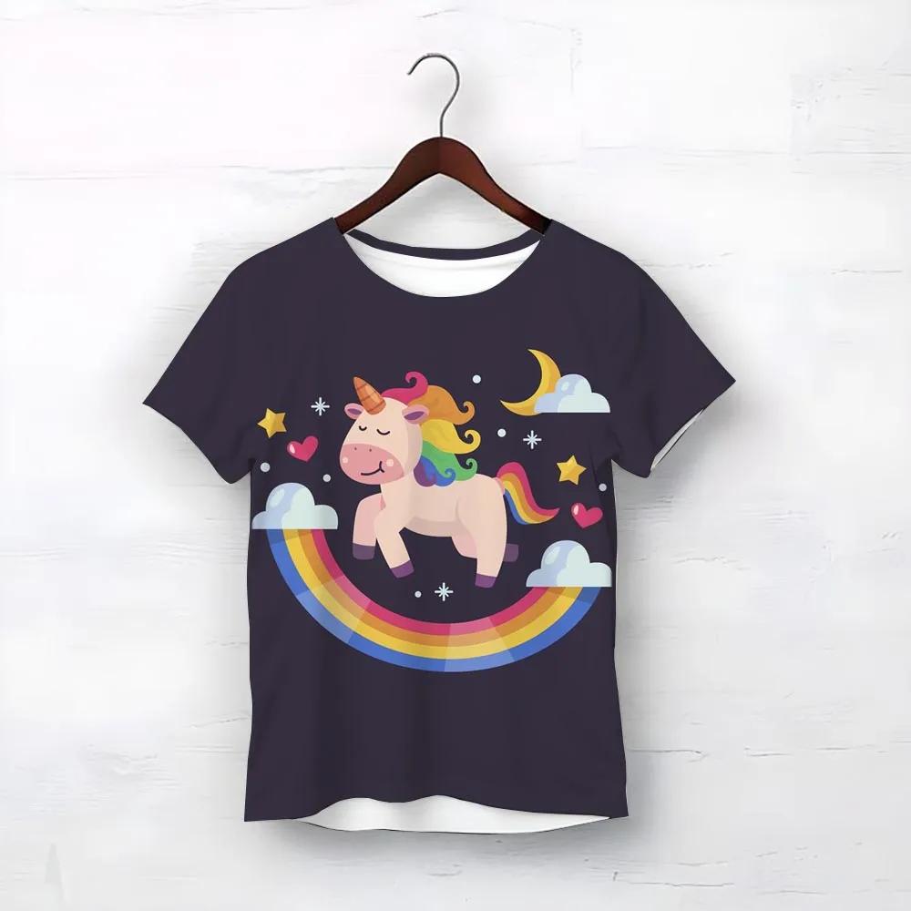 Vysoce kvalitní tričko Smile Unicorn Růžová trička pro dívky Léto 2025 Dětské oblečení Nejlepší dárek k narozeninám pro miminko Dětské topy