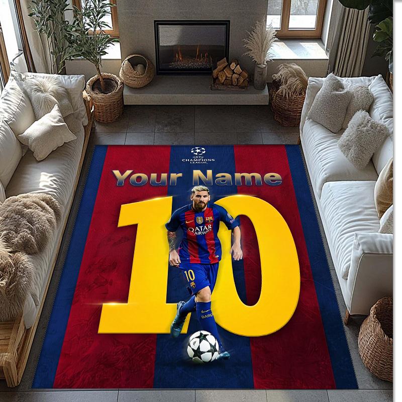 Tappeto in Cristallo Vellutato Stampato Lionel Messi Tappeto Antiscivolo in Cristallo Vellutato Per Divano Camera da Letto Decorazione Interna della Casa