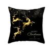 Santa Claus Christmas Tree Elk Sky Lake Pattern Cushion Cover Home Sofa Decoration Square Polyester Throw Pillow