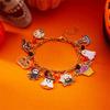 Halloween Lustiges Kürbis Geist Armband Für Frauen Schwarz Fledermaus Spinnennetz Hut Metallkette Armreifen Hip Hop Punk Festival Schmuck Geschenk