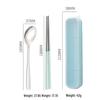 Stainless Steel Travel Cutlery Set: Fork, Spoon, Chopsticks with Portable Storage Box