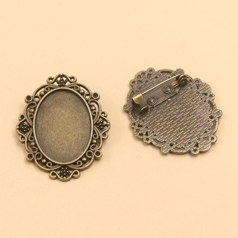 7 Styles 18x25mm Gem Brooch & Pendant Base Holder for DIY Accessories