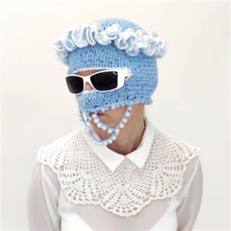 New Handmade Crocheted Bunny Mask Funny Bunny Mask Adult Hood
