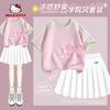 Hellokitty Girls' Suit 2026 New Fashionable Kidsren's Sportswear Pink Cute Girl Summer Dress