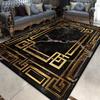Light Luxury Black Gold Carpets for Living Room Non-slip kitchen floor carpet Modern Large Area Rugs Lounge Rug Washable Mat