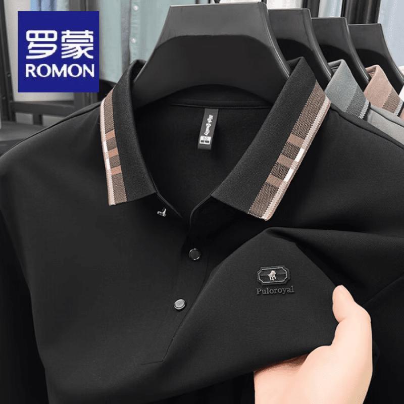 

Romon Men s Elastic Wrinkle-Free Long-Sleeve Polo Shirt 2XL