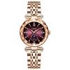 Rose Gold Women's Wristwatch Crystal Waterproof Stainless Steel Luxury Cute Gift Purple