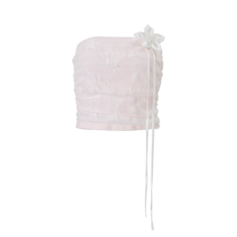 

Французский Сладкий и Острый Сексуальный Розовый Трехмерный Цветочный Топ-Труба Жилет Женский Стильный Чистый Желание Слим Короткий Открывающий Живот Топ Pink S