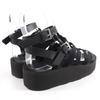 Pristine HERMES Sandals Jupiter Gladiator black Women 37 Used