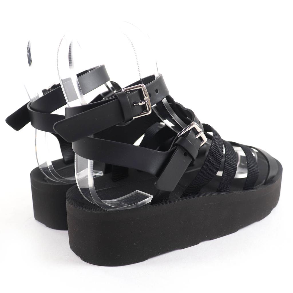 Pristine HERMES Sandals Jupiter Gladiator black Women 37 Used