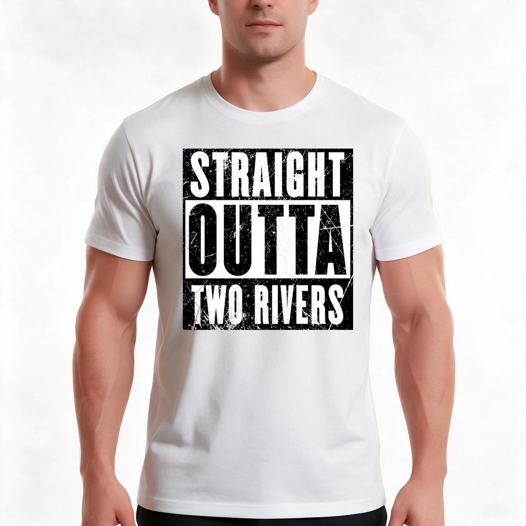 Straight Outta Two Rivers Tshirt Summer Casual Cotton Tee Oversized Streetwear Tops Vintage Graphic Print Unisex Unisex Unisex