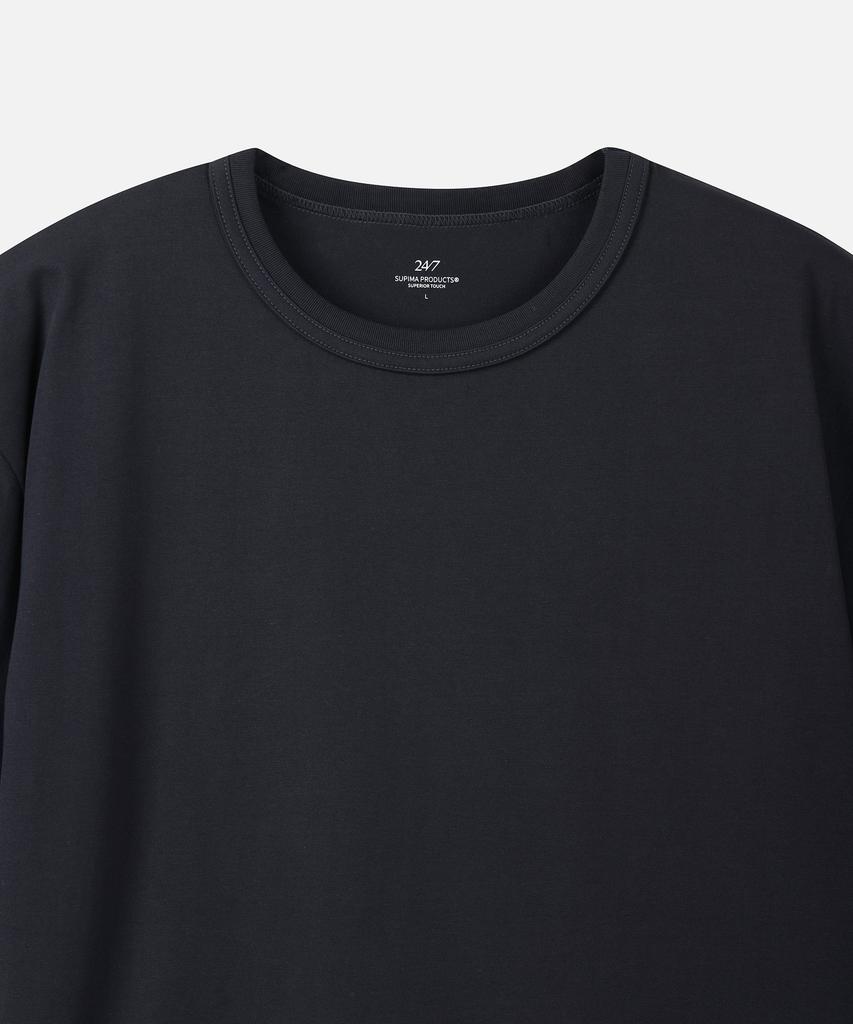 247Silijeu Supima 40S Askin Double Knee T-Shirt Dark Navy