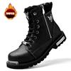 Martin boots fashionable men's high-top locomotive boots multi-zipper metal element non-slip and wear-resistant men Martin