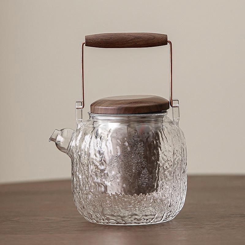 Glass Tea Kettle & Brewing Set for Induction Cooker: White Pot for Boiling, Steaming & Health-Preserving Tea at Home