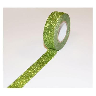 Masking Tape - Green - Glitter - Repositionable - 15 Mm X 10 M