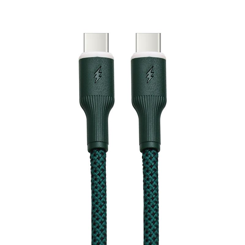 100W Dual Type-C Braided Fast Charging Cable for Huawei and Apple Phones