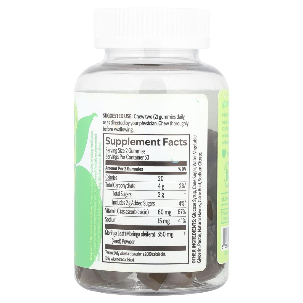 Milkflow®, Moringa Gummis Plus Vitamin C, Grüner Apfel, Vegane Gummis, 60 Stück