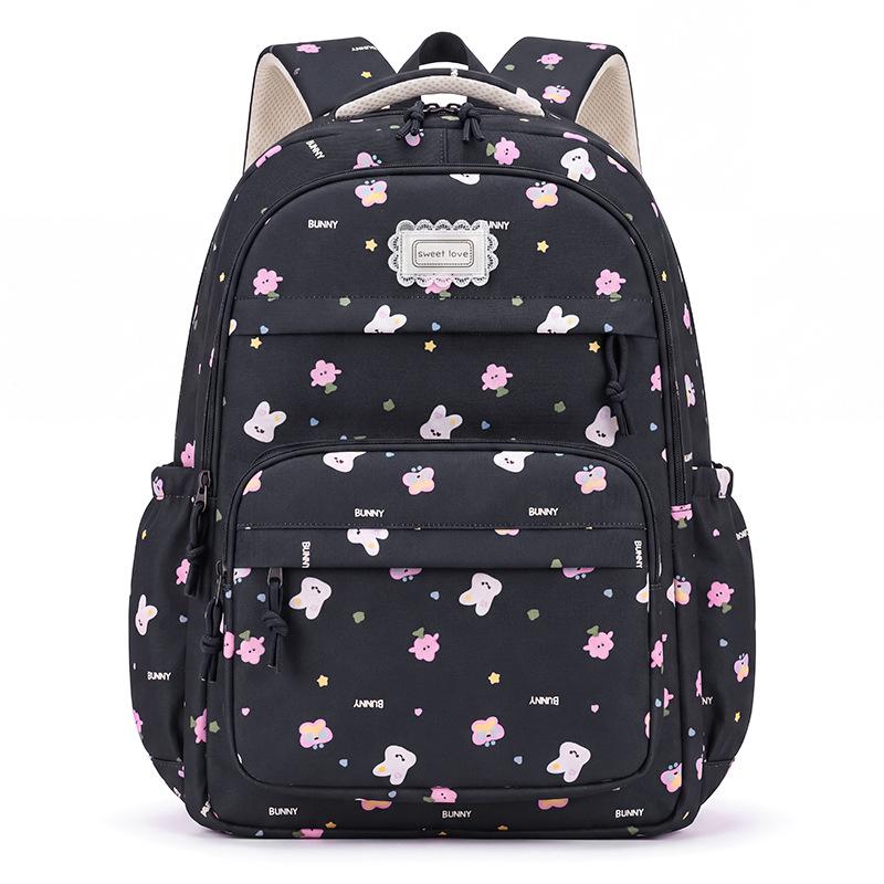 Soft Floral Children's Crossbody Bag for Girls - Large Capacity Backpack for Primary School Students