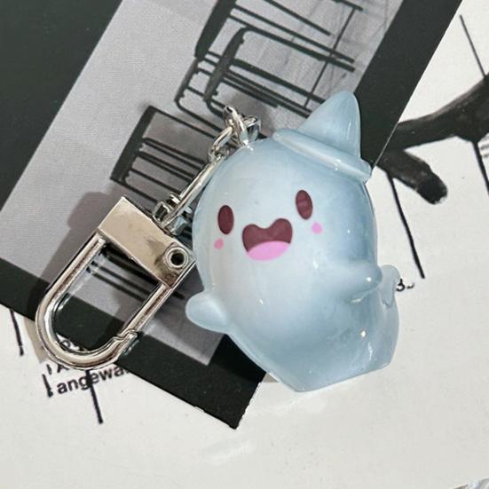 Glow-in-the-dark Ghost Keychain Luminous Design Multiple Expressions Halloween Bag Hanging Ornament