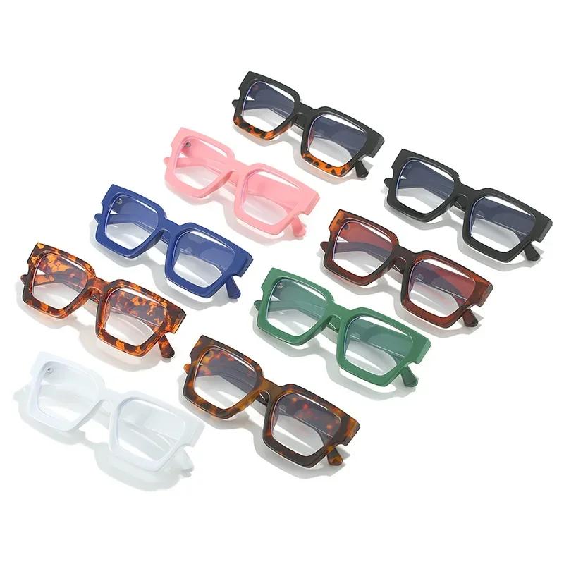 Yellow Square Glasses For Ladies Stylish Oversized Clear Lens Eyeglasses Female Vintage Big Frame Computer Safety Glasses Eye Glasses Spectacle