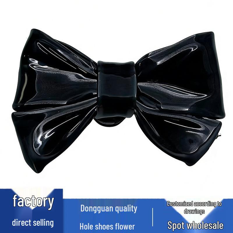 Leather Bow Flower Shoe Buckle Accessories