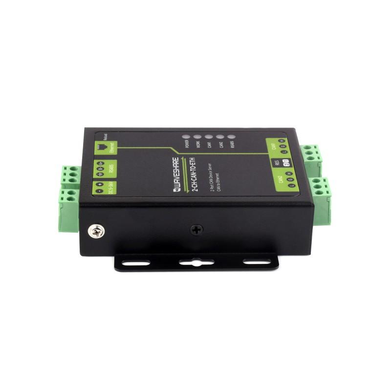 Industrial Grade 2-Ch CAN To Ethernet Server, 2-Ch CAN + RS485 + Ethernet Port, Supports CAN Repeater / CAN To RS485,Dual SOCKET
