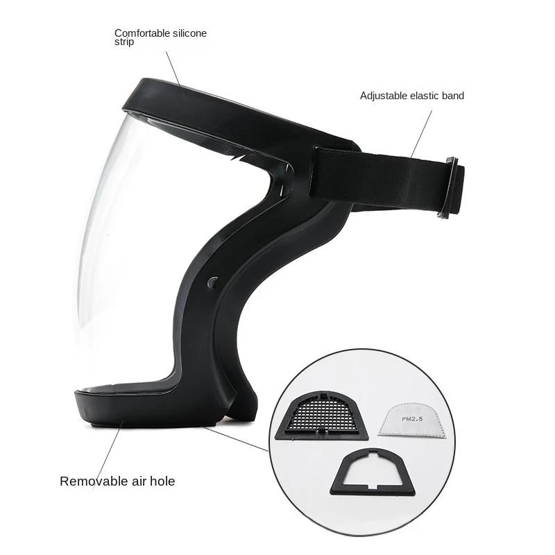 Transparentes Vollgesichtsschild mit Filtern Öl-Spritzschutzmaske Spritzschutz-Gesichtsschild Schutz Gesichtsabdeckung Sicherheitsmaske