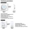 250V Wireless Light Switch with Receiver Set Battery No Wiring Required RF433 Signal Range up to 30 Meters for Home