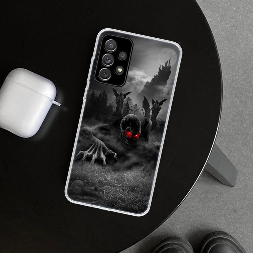 Reaper Skull Skeleton Gun Phone Case Cover for Samsung Galaxy A12 A22 A32 A52 A72 A02S A51 A50S A31 A20S A10S Note 20 Ultra 10 P