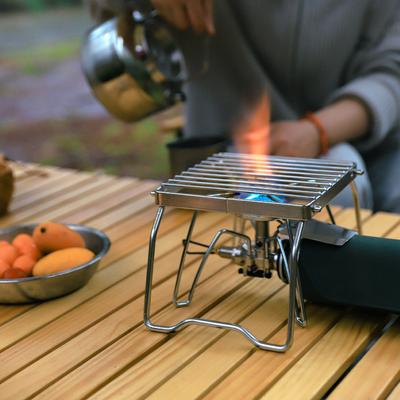 Multifunctional Folding Campfire Grill Portable Stainless Steel Camping Grill Grate Gas Stove Stand