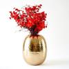 Vase aus gehämmertem Metall in ovaler Form als Heimdekoration für den Innen- und Außenbereich, Wohnzimmer, Balkon, das beste Geschenk zum Geburtstag