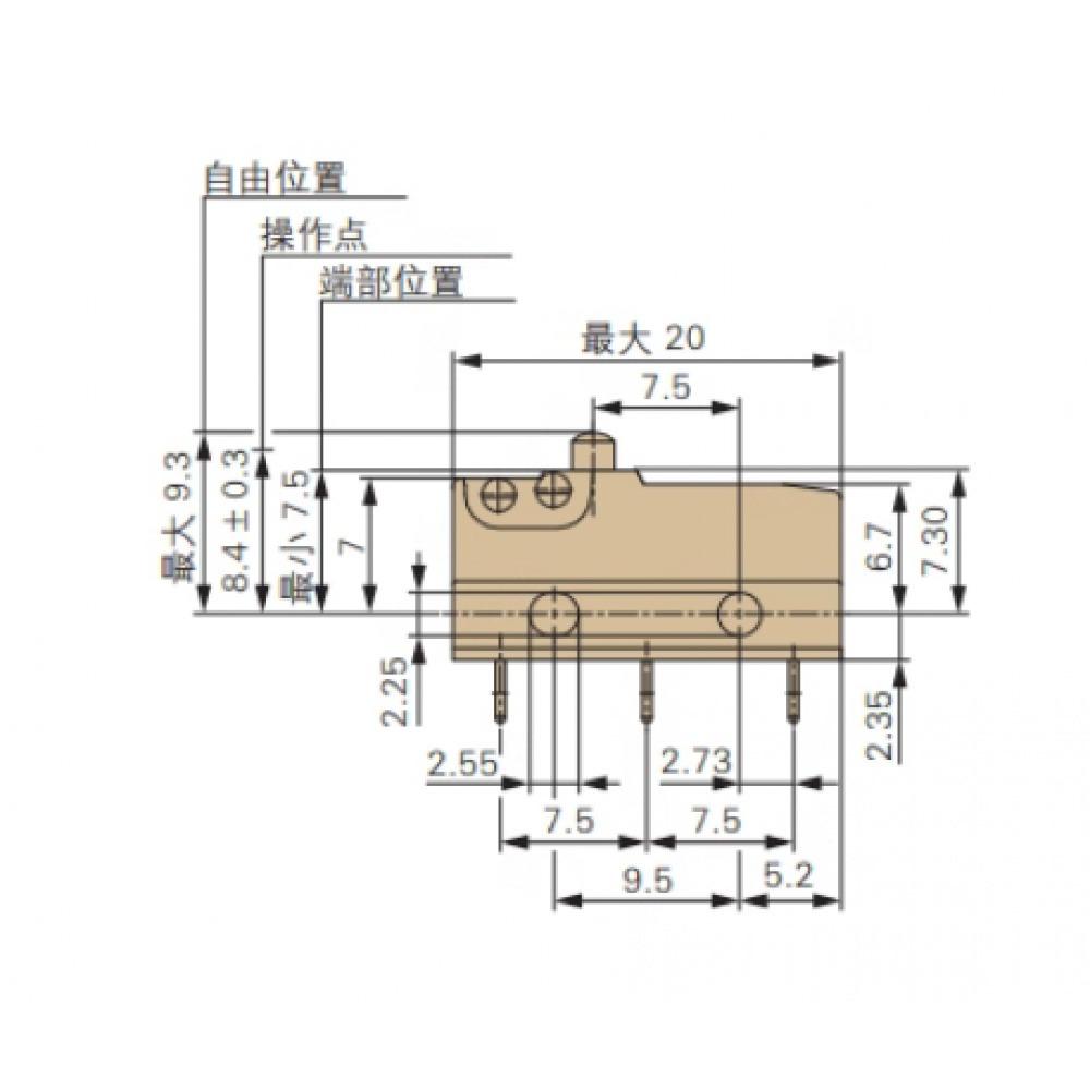 1PCS DB3 Gold Contact 0.1A 250V Microswitch Travel Limit Button Switch 3-Pin Microswitch