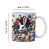 Easter Coffee Cups Colorful Eggs Bunny Easter Coffee Mug Cute Cartoon Ceramic Cup Funny Novelty Portable Mugs For Hot Cocoa