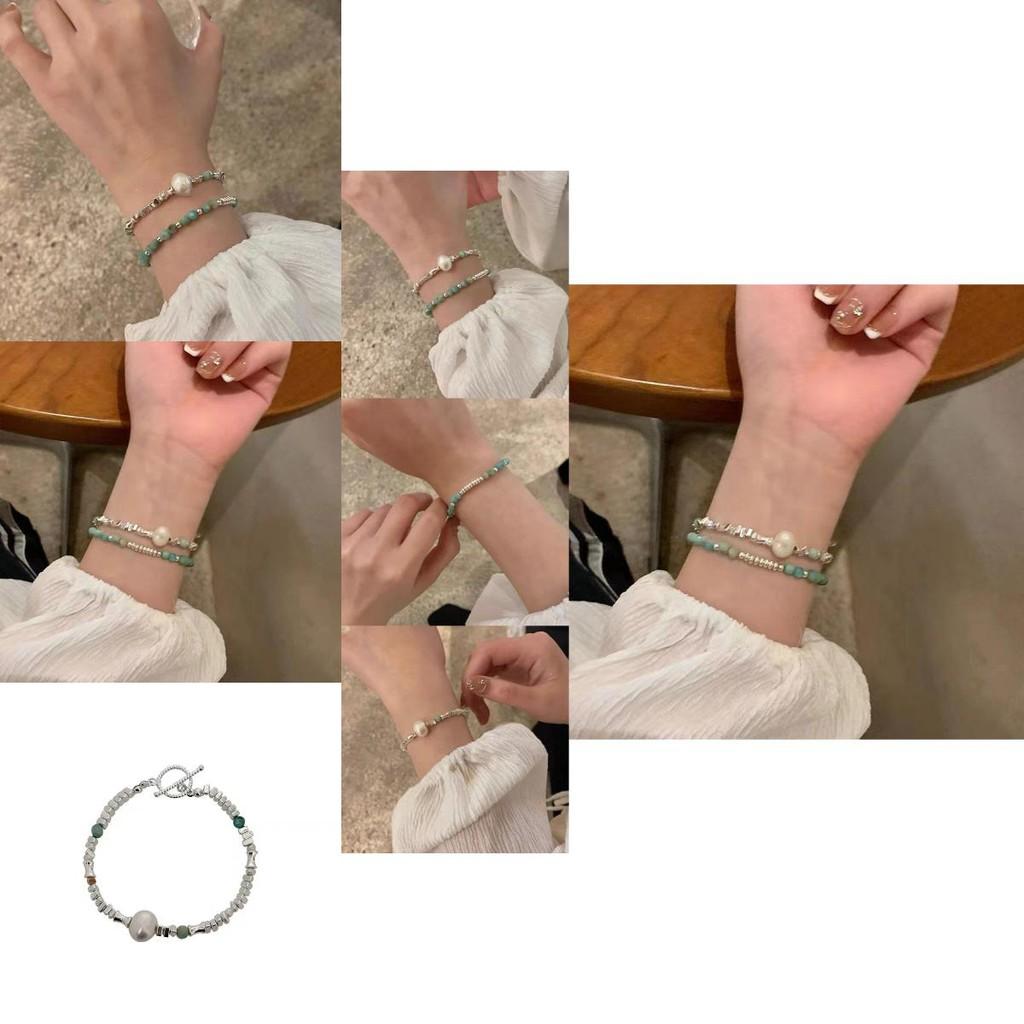 High-end Fashionable Women's Bracelet With Unique Geometric Faux Pearls
