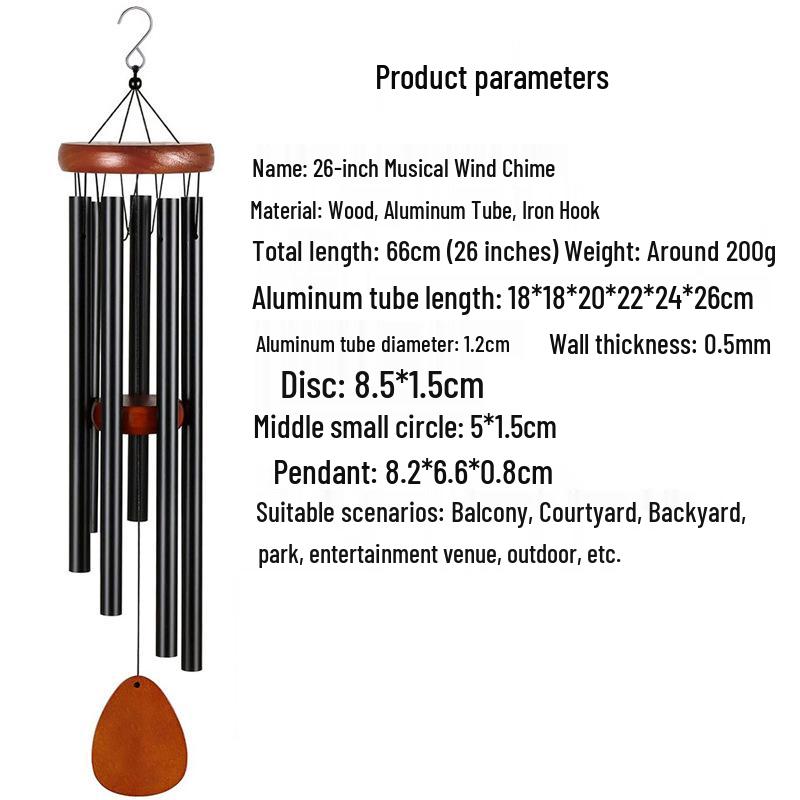 60" Extra Large Tuned Metal Wind Chime for Outdoor Relaxation - Low Tone Memorial Chime