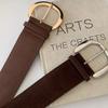 Suede Women Wide Belt Jeans Girdle Western Cowboy Belt Retro Leather Waistband  Women