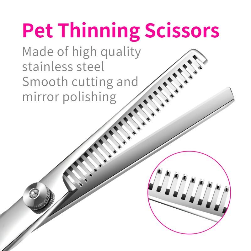 Pet Grooming Set Dog And Cat Professional Trimming Scissors Kit Stainless Steel Shears Pet Hair Cutting Safety
