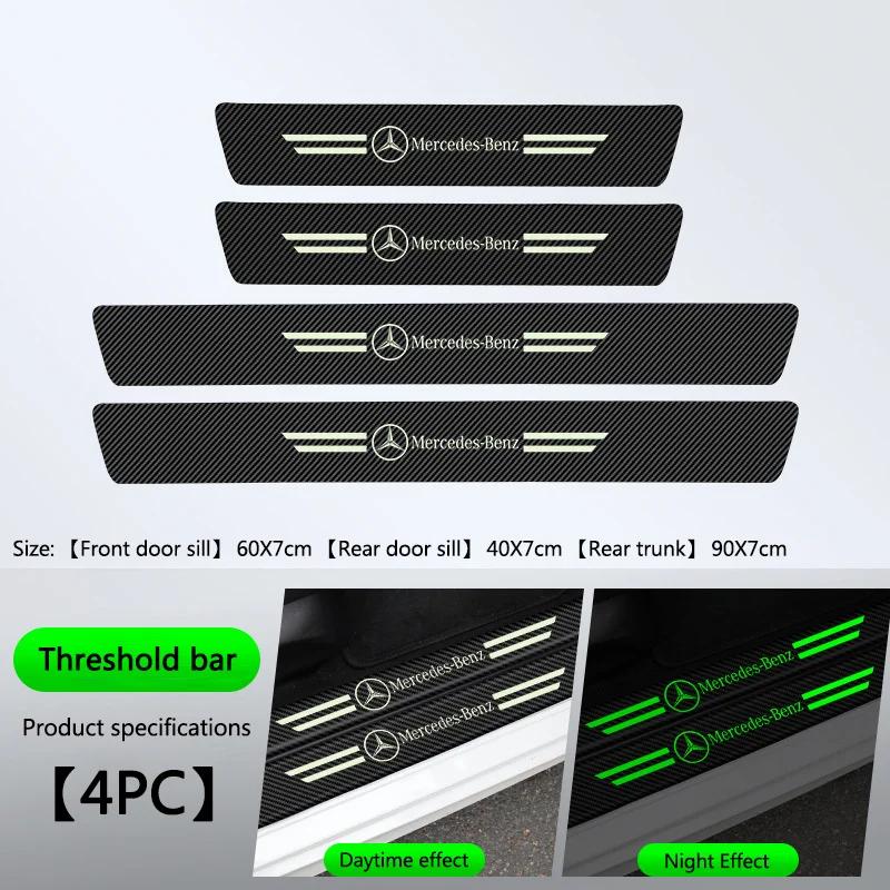 Car Door Sill Threshold Stickers Protector Strips Styling Accessories For Mercedes Benz A C E S G Class GLC CLE CLA GLB GLS W177