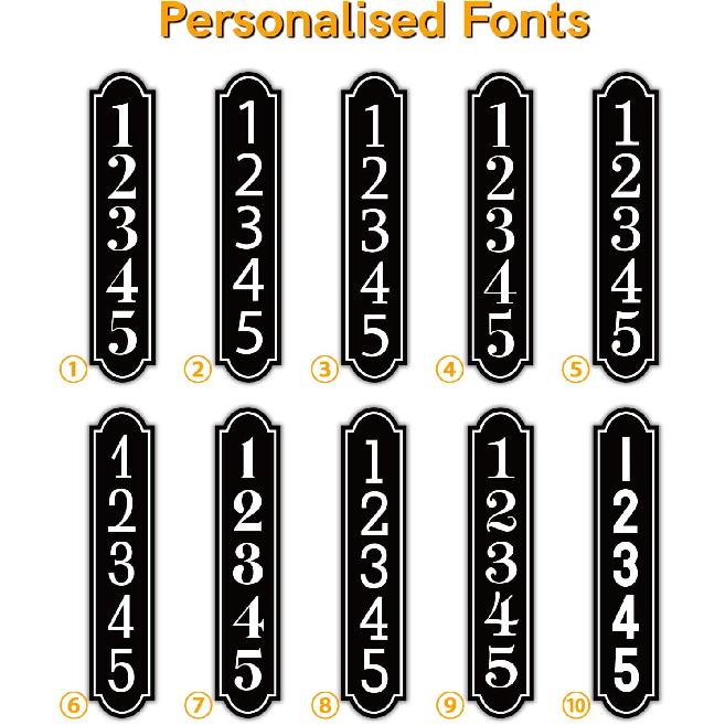 Reflective House Address Sign, Mailbox Post Sign, Reflective Modern House Numbers Address Signs, Mailbox Numbers for Outside, Vertical Plaque,