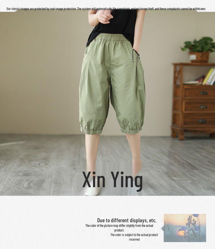 Women's Ethnic Style Plus Size Wide-Leg Shorts with Pockets