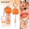 Oranžový Lip Oil Klíčenka Lesk na rty Hydratační Nelepivý Lesklý Přirozeně šťavnaté rty Roztomilý medvídek jako přívěsek pro ženy