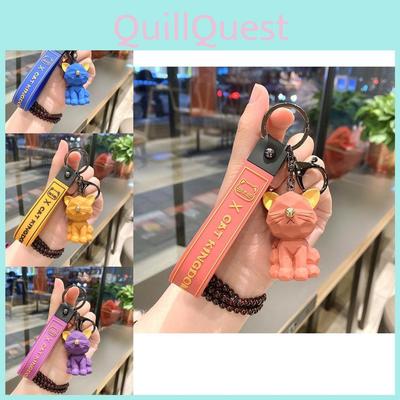 Adorable Cartoon Cat Silicone Keychain Cute Doll Accessory For Gifts And Bags