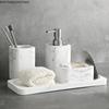Bathroom Four Piece Set Resin Marble Bathroom Set Wash Sets Lotion Bottle Mouthwash Cup Cotton Swab Box Tray Soap Dispenser